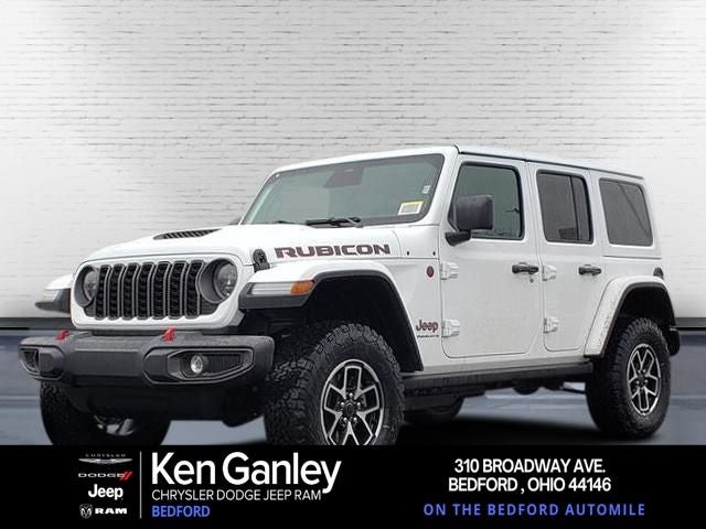 2026 Jeep Wrangler WRANGLER 4-DOOR RUBICON in Bright White Clear-Coat Exterior Paint — front three-quarter view