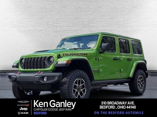 2026 Jeep Wrangler WRANGLER 4-DOOR RUBICON in Mojito Clear-Coat Exterior Paint — front three-quarter view