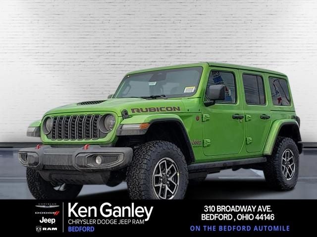 2026 Jeep Wrangler WRANGLER 4-DOOR RUBICON in Mojito Clear-Coat Exterior Paint — front three-quarter view