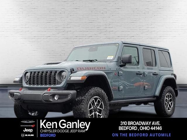 2026 Jeep Wrangler WRANGLER 4-DOOR RUBICON in Anvil Clear-Coat Exterior Paint — front three-quarter view