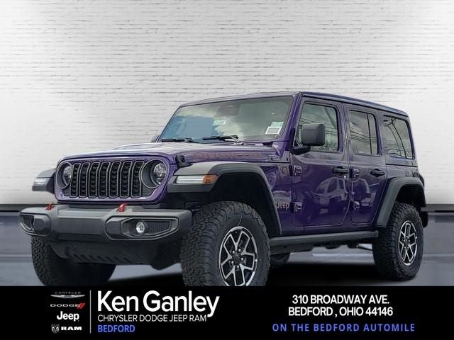 2026 Jeep Wrangler WRANGLER 4-DOOR RUBICON in Reign Exterior Paint — front three-quarter view
