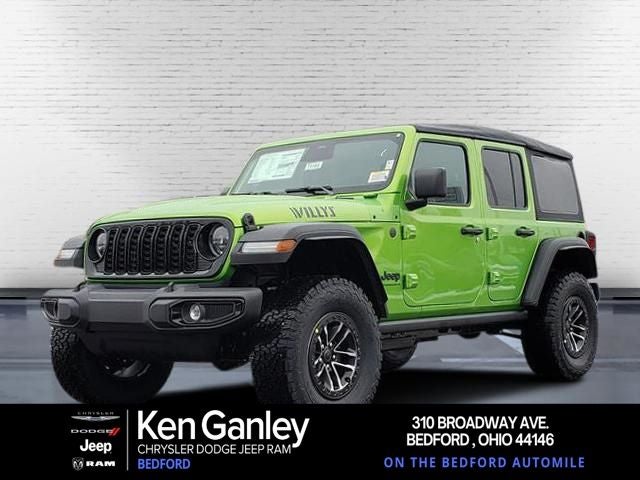 2026 Jeep Wrangler WRANGLER 4-DOOR WILLYS in Mojito Clear-Coat Exterior Paint — front three-quarter view