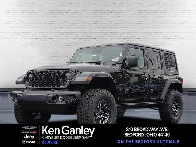 2026 Jeep Wrangler WRANGLER 4-DOOR WILLYS in Black Clear-Coat Exterior Paint — front three-quarter view