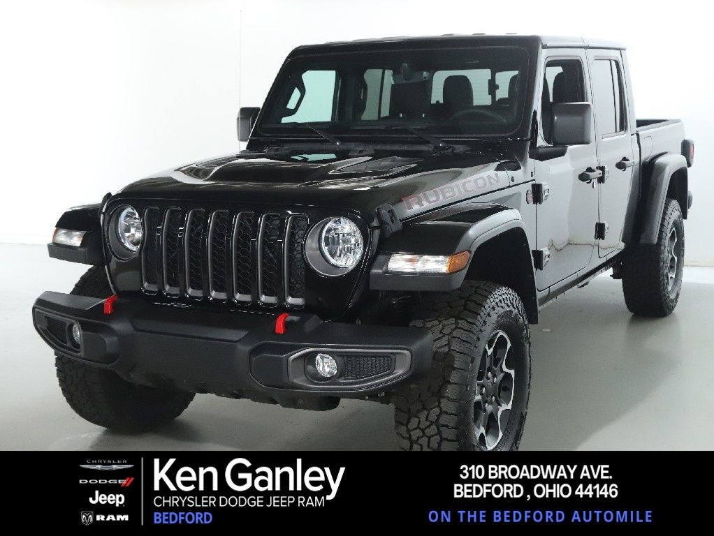 2023 Jeep Gladiator Rubicon 4x4 in Black Clearcoat — front three-quarter view