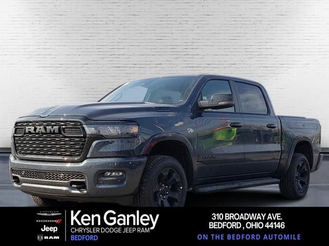 2026 RAM Ram 1500 RAM 1500 BIG HORN CREW CAB 4X4 5'7' BOX in Forged Blue Metallic Exterior Paint — front three-quarter view