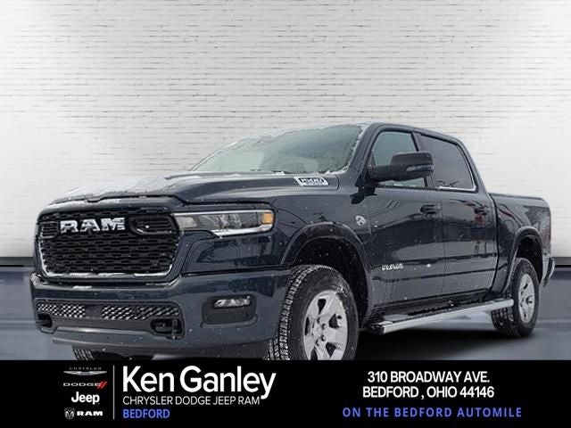 2026 RAM Ram 1500 RAM 1500 BIG HORN CREW CAB 4X4 5'7' BOX in Forged Blue Metallic Exterior Paint — front three-quarter view