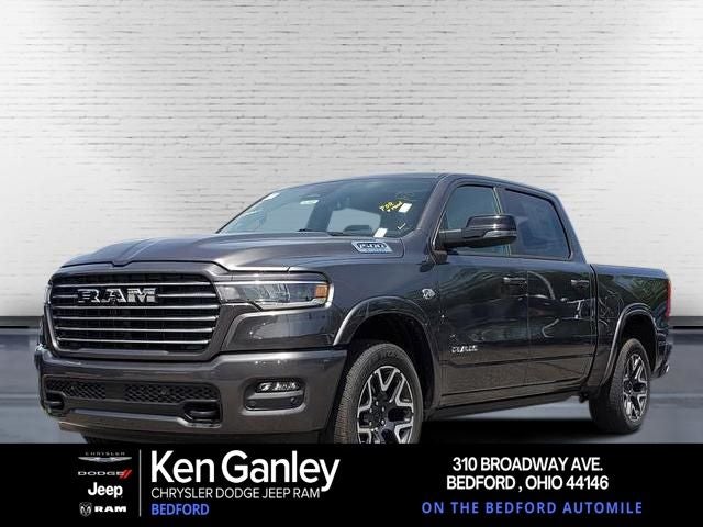 2026 RAM 1500 Laramie in Granite Crystal Metallic Clearcoat — front three-quarter view