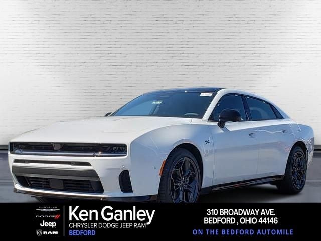 2026 Dodge Charger CHARGER R/T PLUS 4-DOOR AWD in White Knuckle Exterior Paint — front three-quarter view