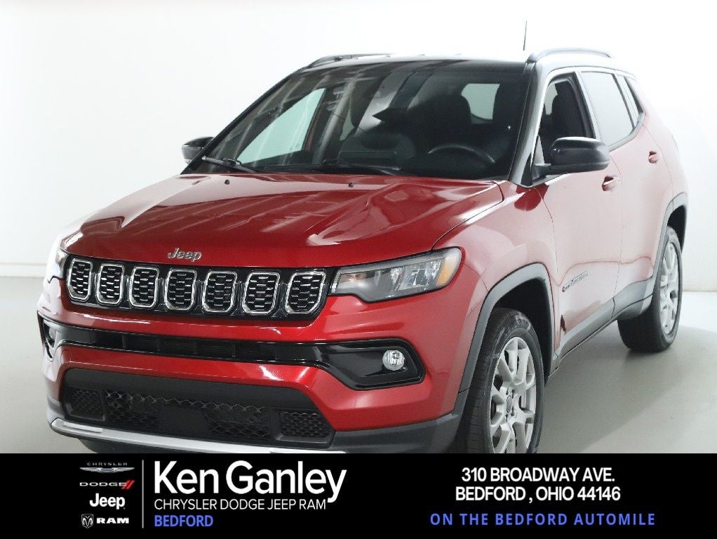 2025 Jeep Compass Limited 4x4 in Red Hot Pearlcoat — front three-quarter view