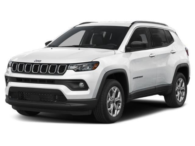 2025 Jeep Compass Limited 4x4 in Bright White Clearcoat — front three-quarter view
