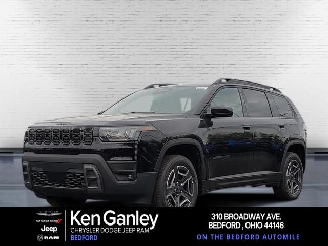 2026 Jeep Cherokee CHEROKEE LAREDO 4X4 in Diamond Black Crystal Pearl-Coat Exterior Paint — front three-quarter view
