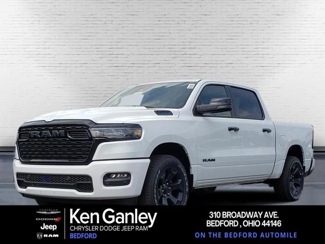 2026 RAM Ram 1500 RAM 1500 BIG HORN CREW CAB 4X4 5'7' BOX in Bright White Clear-Coat Exterior Paint — front three-quarter view