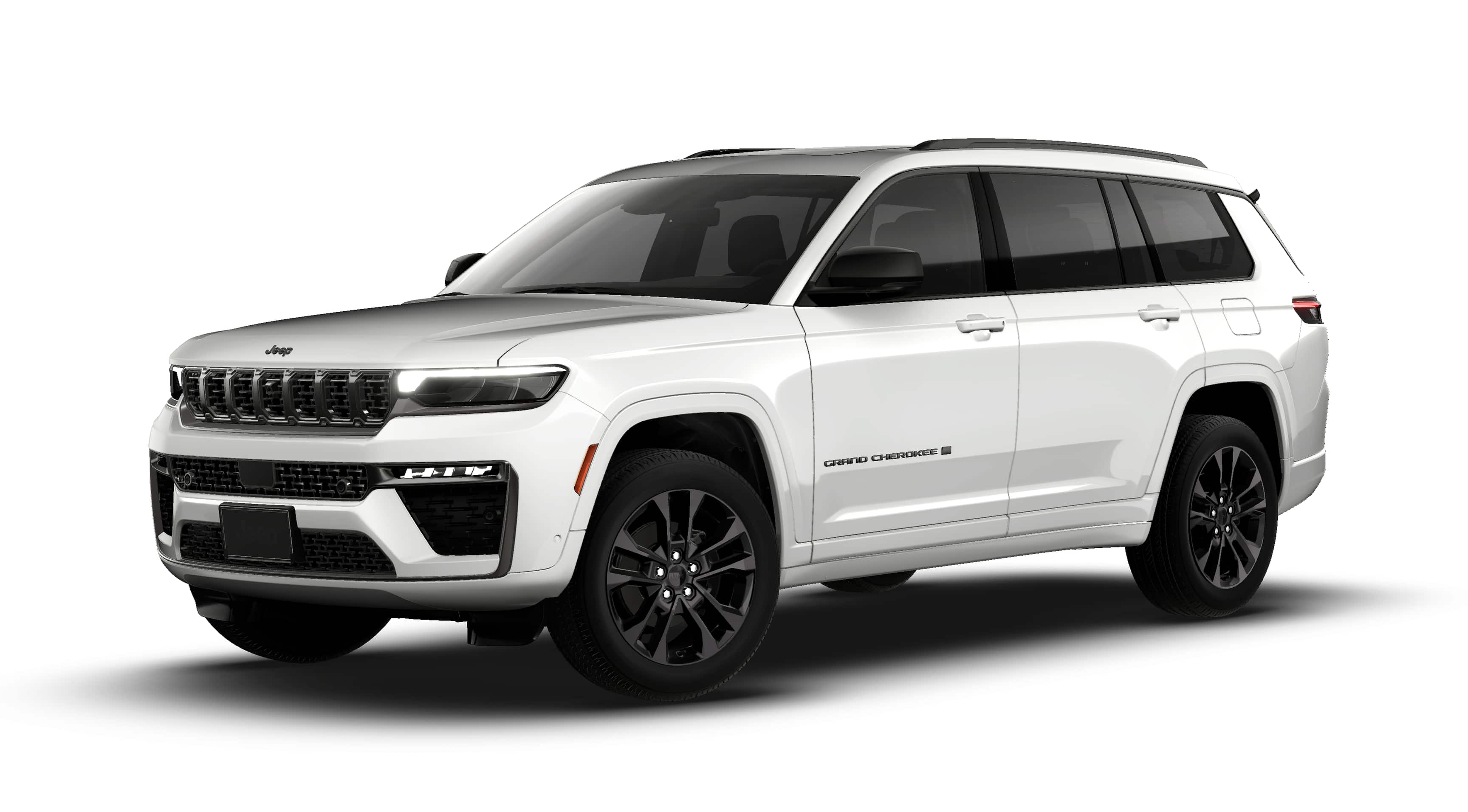 2026 Jeep Grand Cherokee GRAND CHEROKEE L LIMITED RESERVE 4X4 in Bright White Clear-Coat Exterior Paint — front three-quarter view
